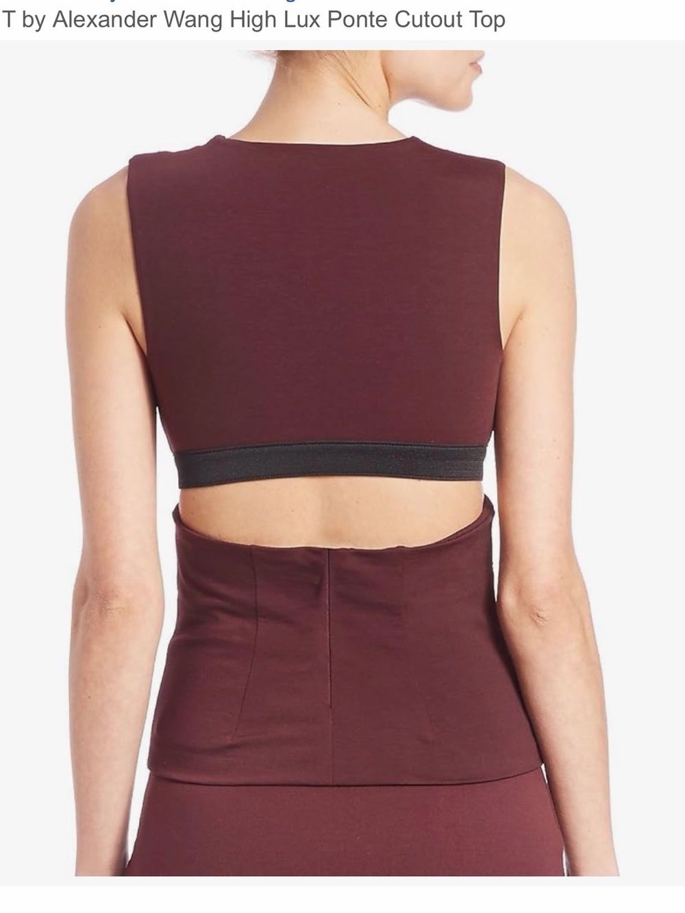 T by Alexander Wang Burgundy Cutout Ponte Top Small